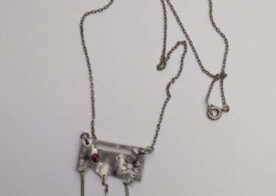 Pendentif, Chaîne Argent, Alluminium, Rubis, Gouttes D'eau Résine