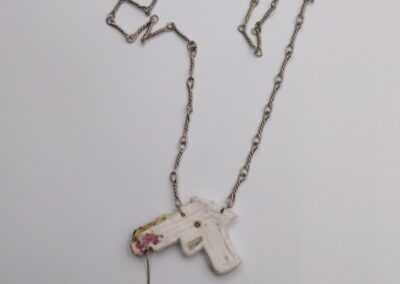 Pendentif, Chaîne Argent, Pâte Céramique, Rubis, Pierre De Couleur