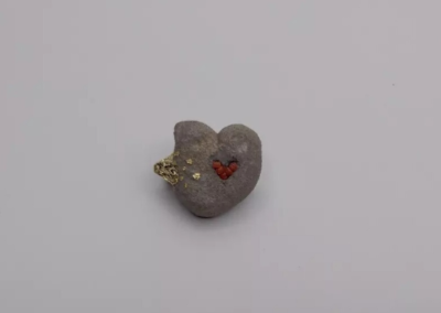 Broche, Béton, Corail, Feuille Dorée
